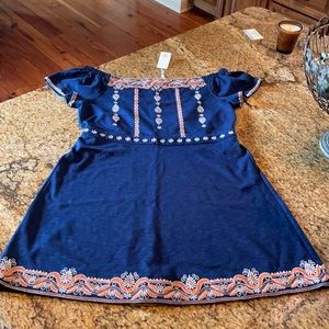 Tory Burch Nell Dress Off the shoulder!  Navy.